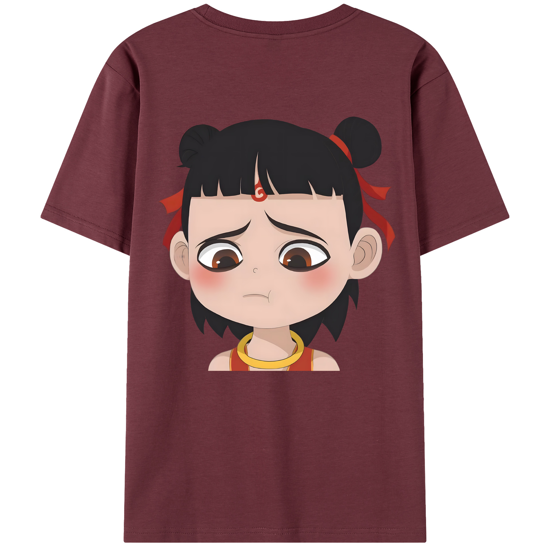 （画像用） Ne Zha 2 ナタ 魔童の大暴れ 綿100％半袖Tシャツ（背面プリント）